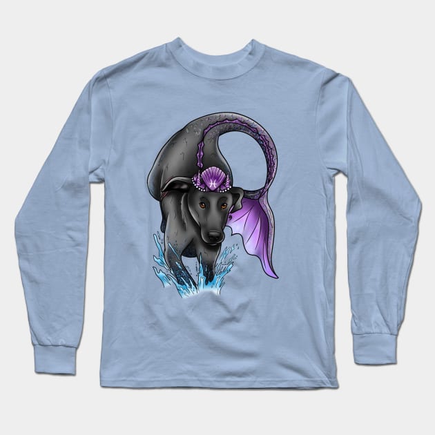 Pisces Labrador splash Long Sleeve T-Shirt by KayyArkham